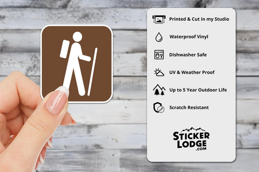 Hiking National Park Symbol Vinyl Sticker | Sticker Lodge