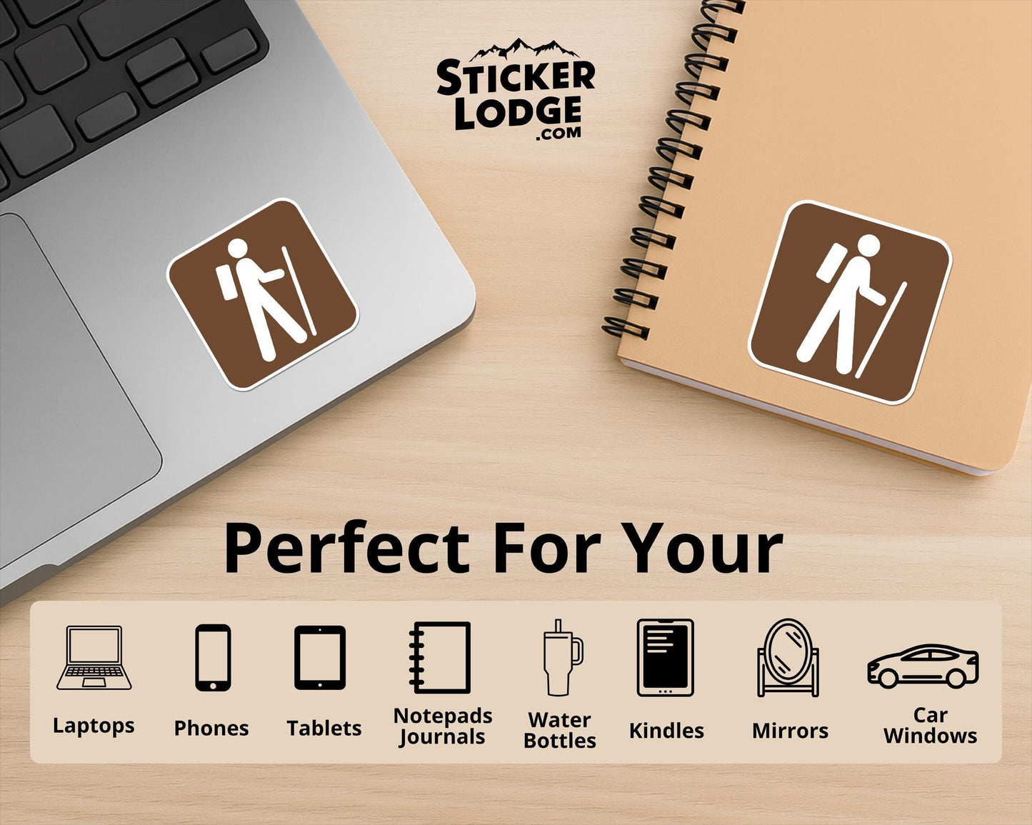 Hiking National Park Symbol Vinyl Sticker | Sticker Lodge