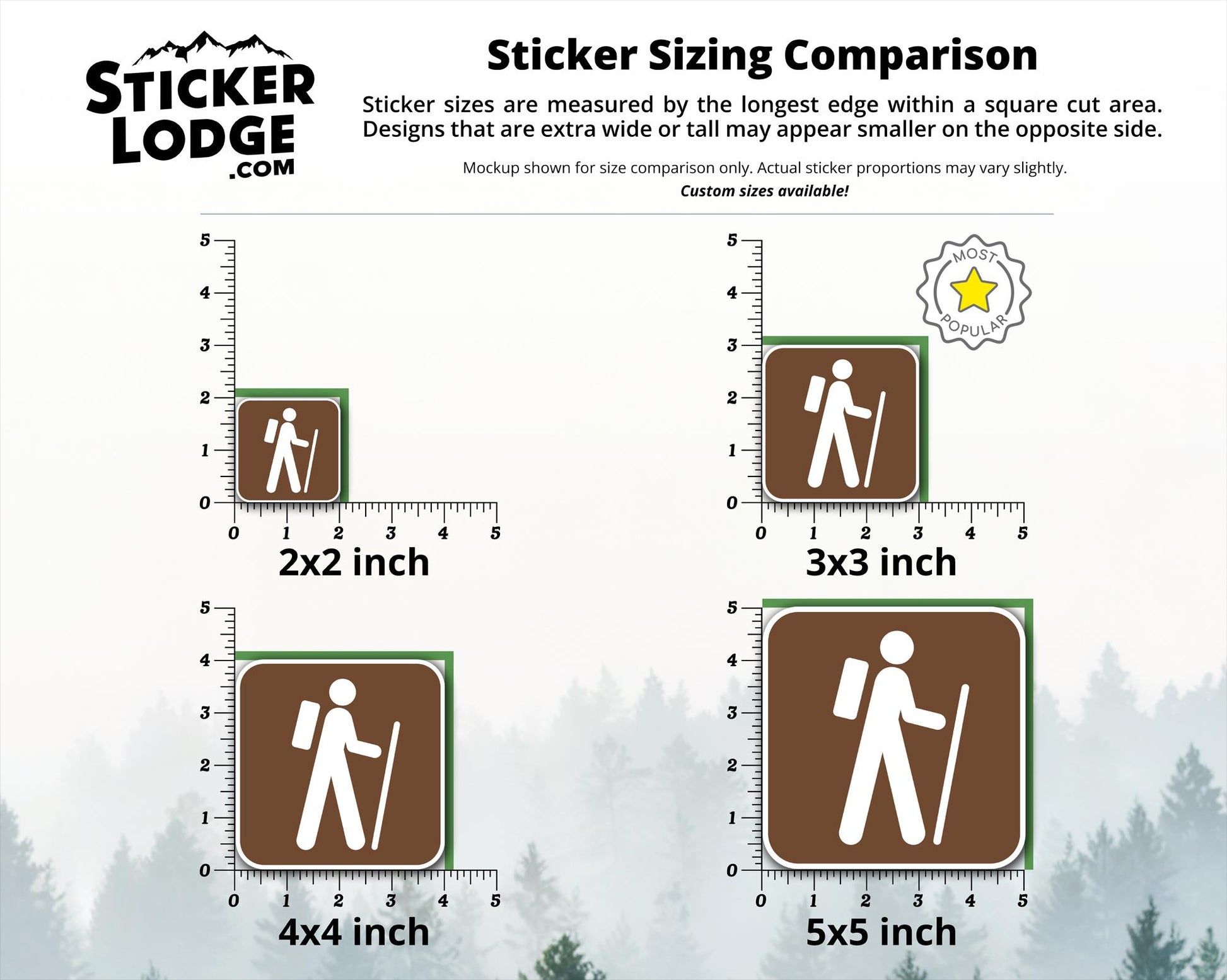 Hiking National Park Symbol Vinyl Sticker | Sticker Lodge