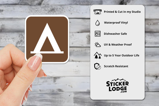 Camping National Park Symbol Vinyl Sticker | Sticker Lodge