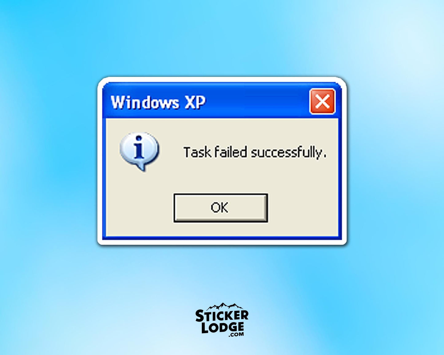 Windows XP Task Failed Successfully Vinyl Sticker | Sticker Lodge