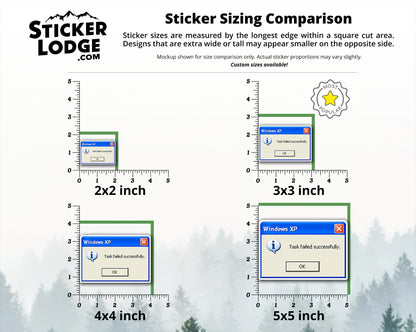 Windows XP Task Failed Successfully Vinyl Sticker | Sticker Lodge