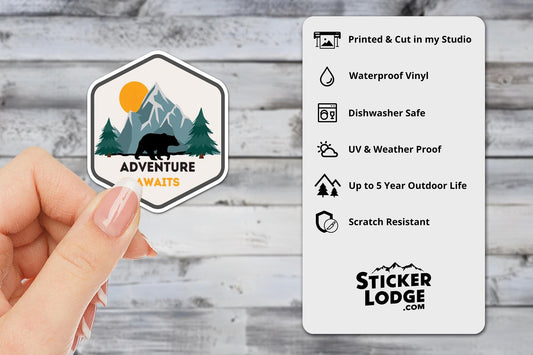 Adventure Awaits Nature Vinyl Sticker | Sticker Lodge