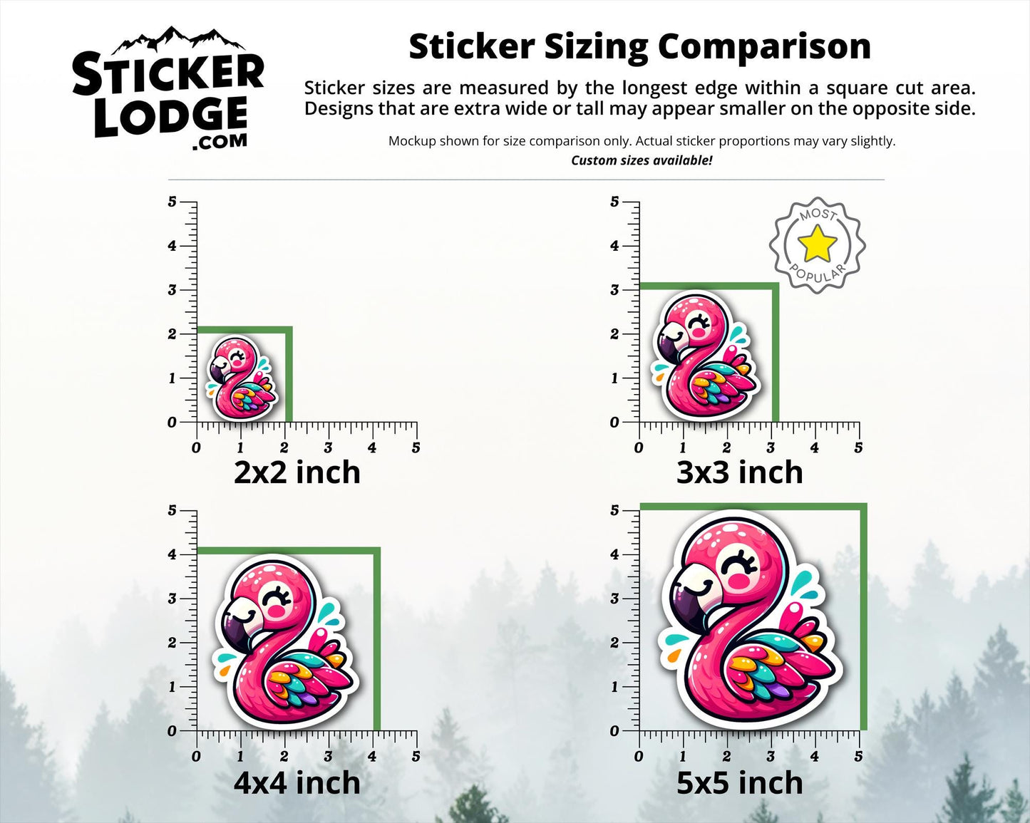 Kawaii Flamingo Vinyl Sticker | Sticker Lodge