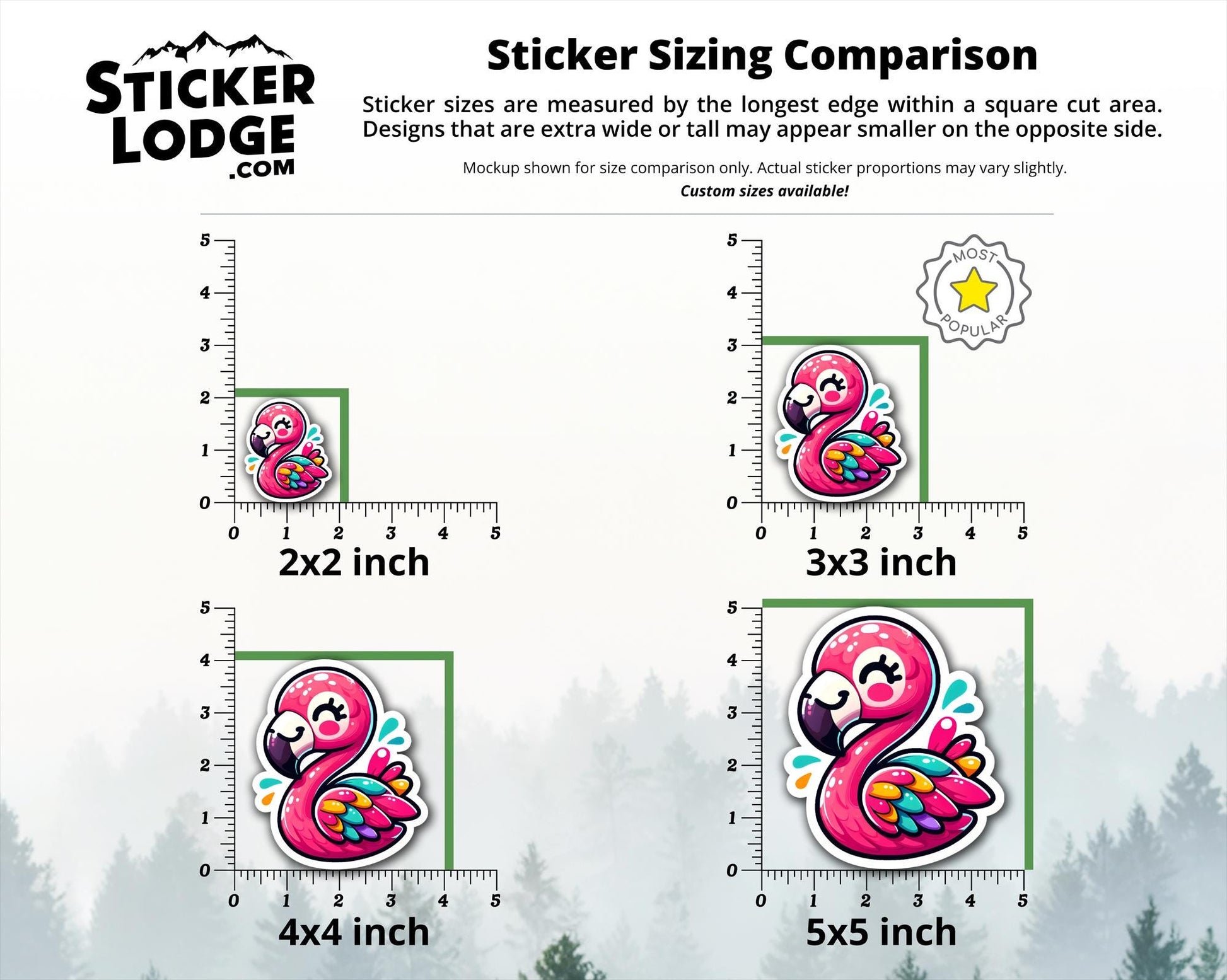 Kawaii Flamingo Vinyl Sticker | Sticker Lodge
