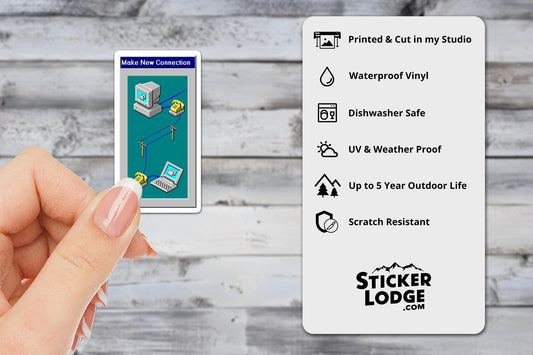 Nostalgic Windows 95 Dial Up Vinyl Sticker | Sticker Lodge