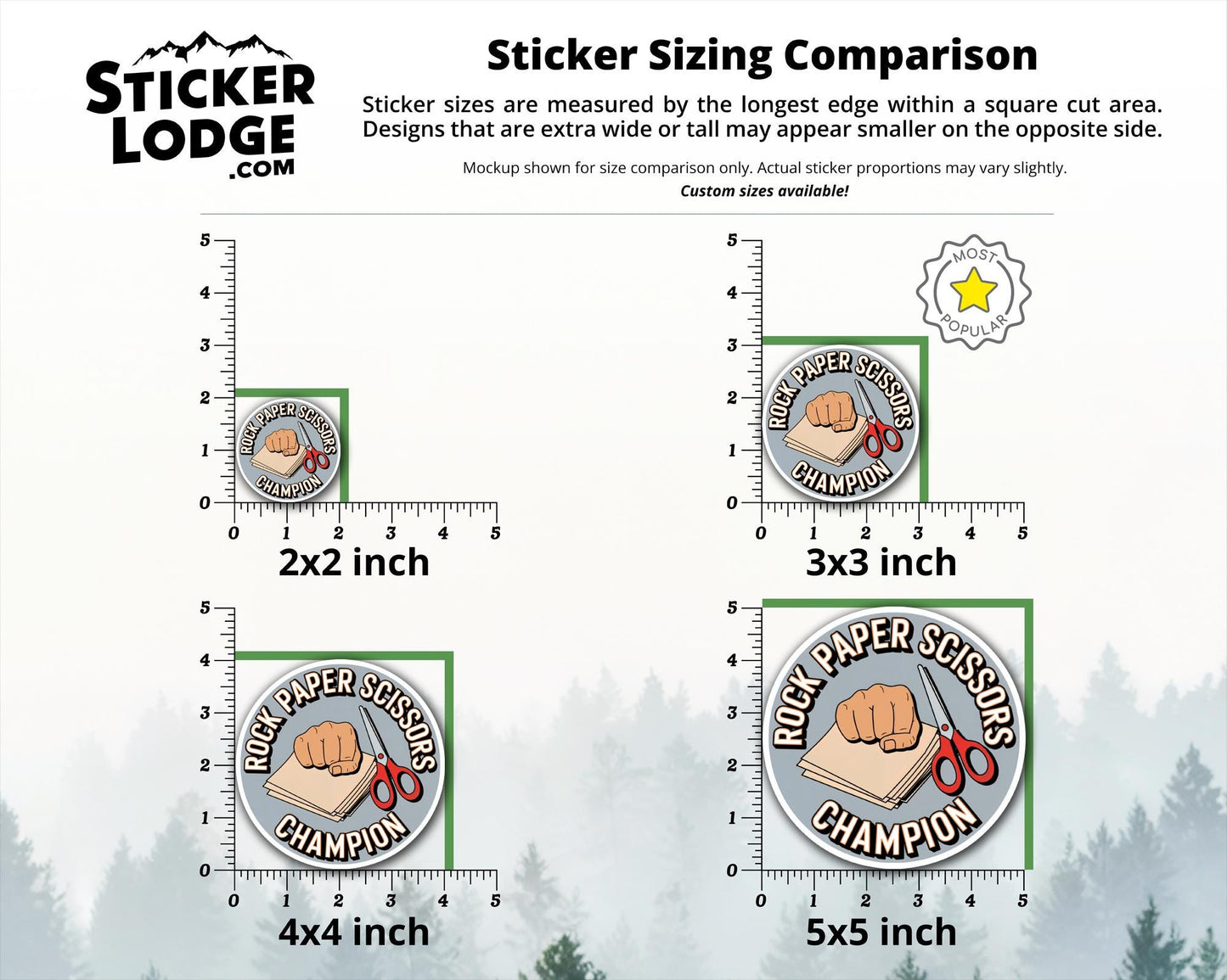 Rock Paper Scissors Champion Vinyl Sticker | Sticker Lodge