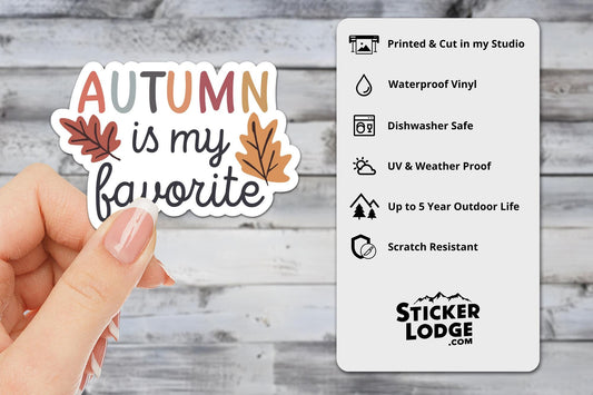 Autumn is my Favorite Vinyl Sticker | Sticker Lodge