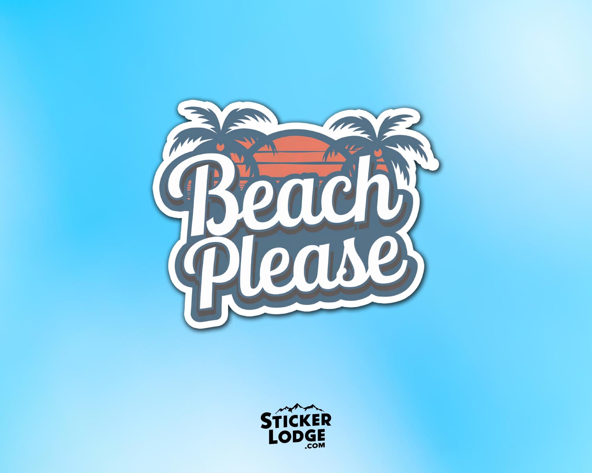 Beach Please Vinyl Sticker | Sticker Lodge