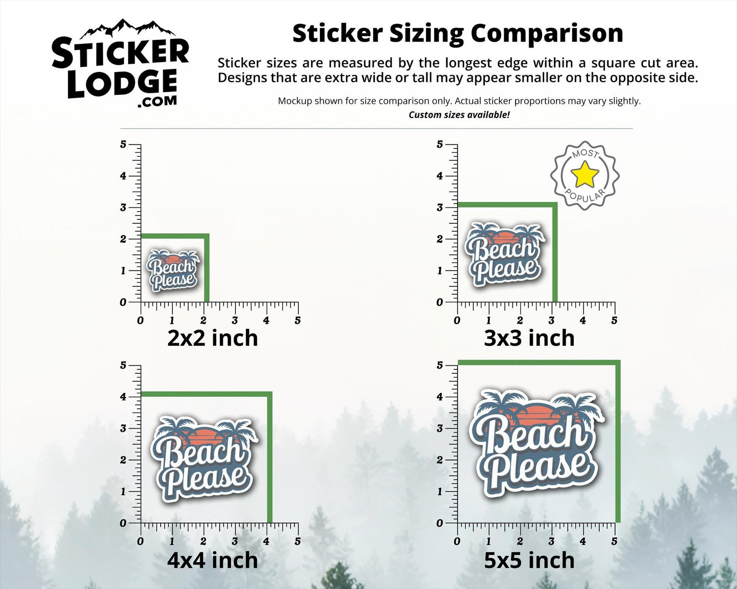 Beach Please Vinyl Sticker | Sticker Lodge