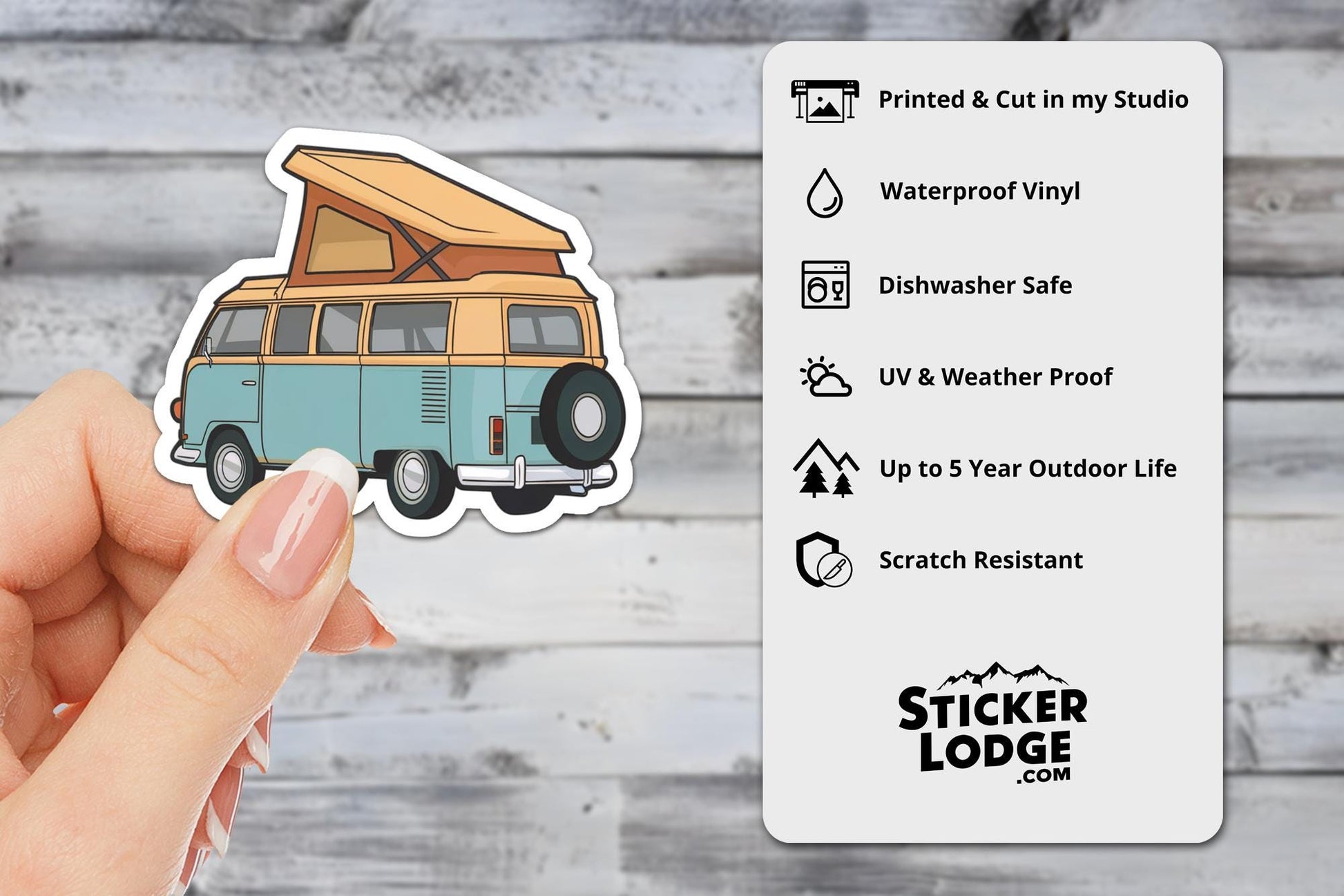 Vintage Van Life Campervan Vinyl Sticker | Sticker Lodge