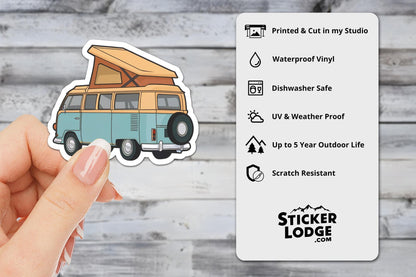 Vintage Van Life Campervan Vinyl Sticker | Sticker Lodge