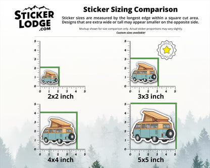 Vintage Van Life Campervan Vinyl Sticker | Sticker Lodge