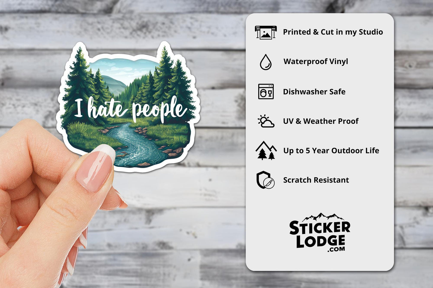 I Hate People Vinyl Sticker | Sticker Lodge