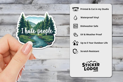 I Hate People Vinyl Sticker | Sticker Lodge