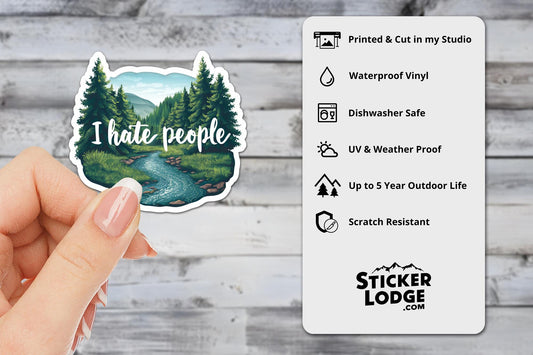 I Hate People Vinyl Sticker | Sticker Lodge