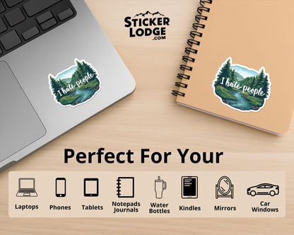 I Hate People Vinyl Sticker | Sticker Lodge