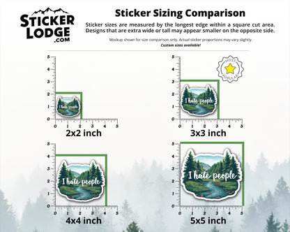 I Hate People Vinyl Sticker | Sticker Lodge