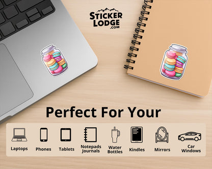 Colorful Macaron Jar Vinyl Sticker | Sticker Lodge