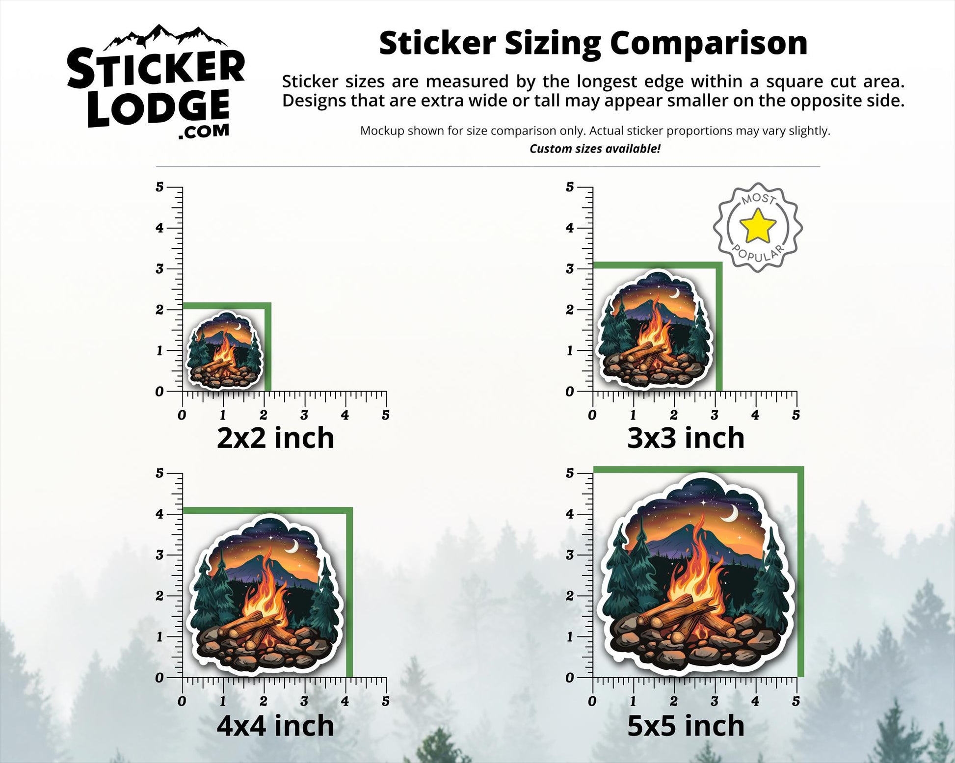 Campfire Under the Stars Vinyl Sticker | Sticker Lodge