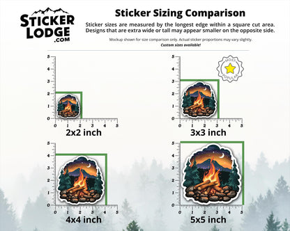 Campfire Under the Stars Vinyl Sticker | Sticker Lodge