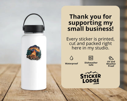 Campfire Under the Stars Vinyl Sticker | Sticker Lodge