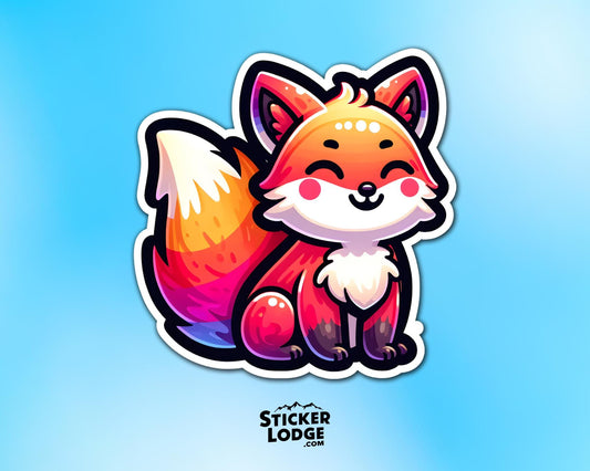 Kawaii Fox Vinyl Sticker | Sticker Lodge