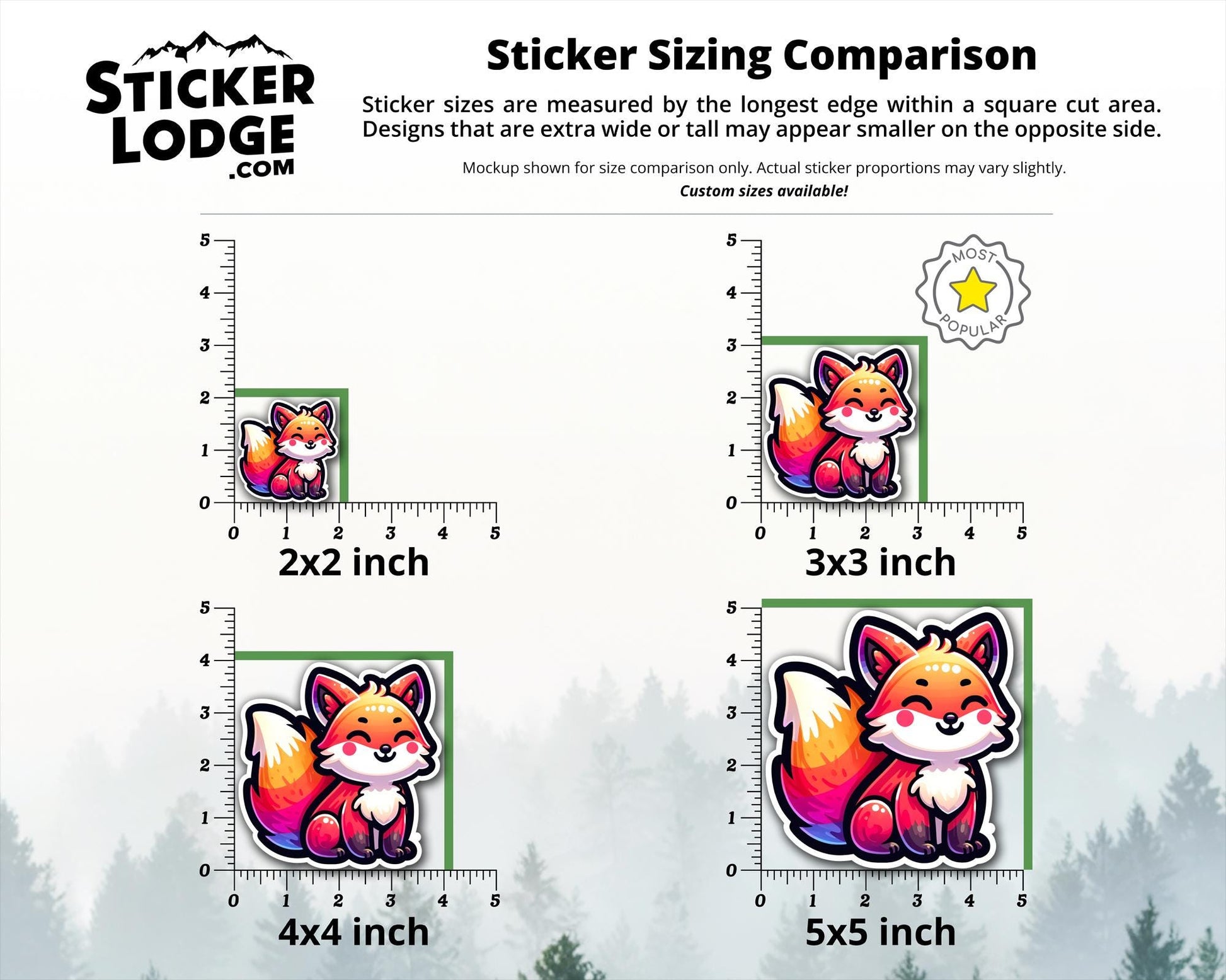 Kawaii Fox Vinyl Sticker | Sticker Lodge