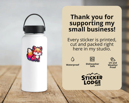 Kawaii Fox Vinyl Sticker | Sticker Lodge