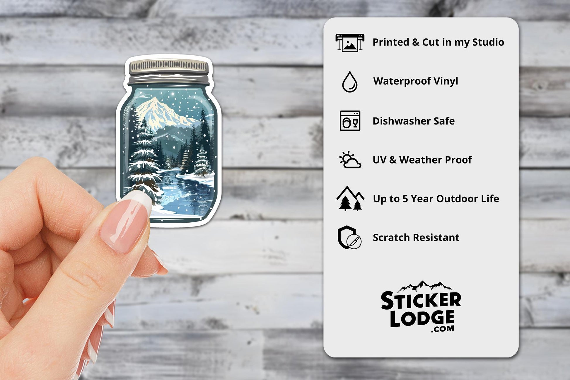 Winter Wonderland in a Jar Vinyl Sticker | Sticker Lodge