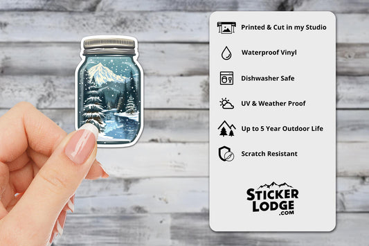 Winter Wonderland in a Jar Vinyl Sticker | Sticker Lodge