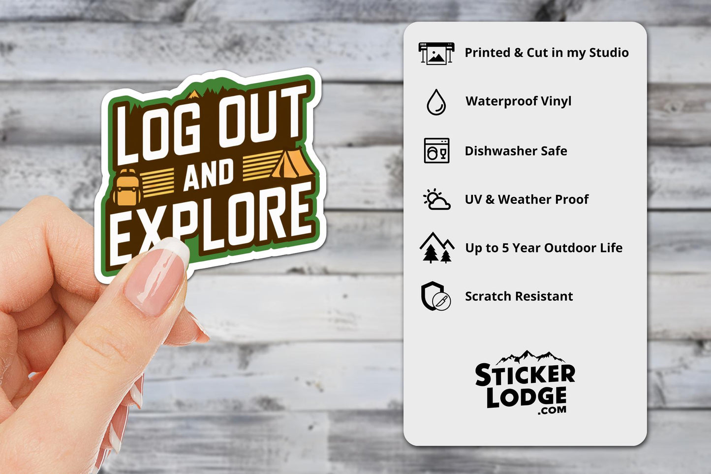 Log Out and Explore Vinyl Sticker | Sticker Lodge