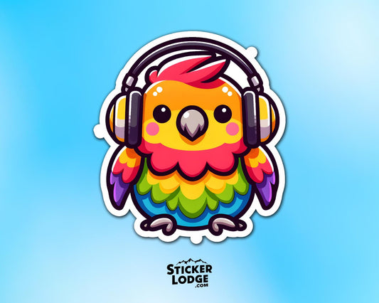 Kawaii Parrot Vinyl Sticker | Sticker Lodge