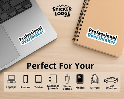 Professional Overthinker Vinyl Sticker | Sticker Lodge