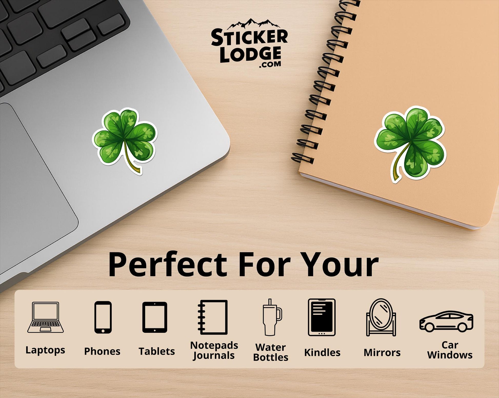 Lucky Shamrock Vinyl Sticker | Sticker Lodge