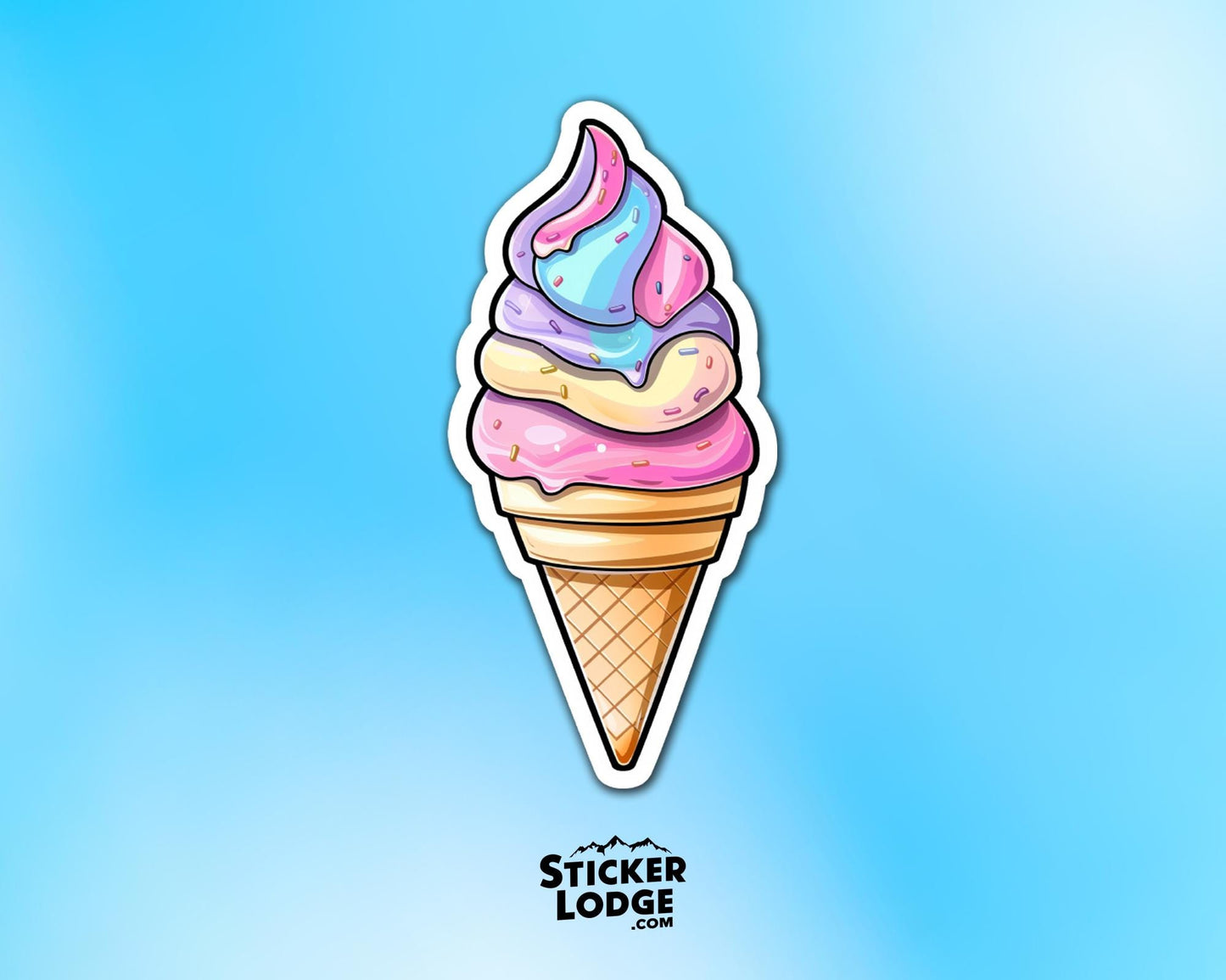 Unicorn Swirl Ice Cream Vinyl Sticker | Sticker Lodge