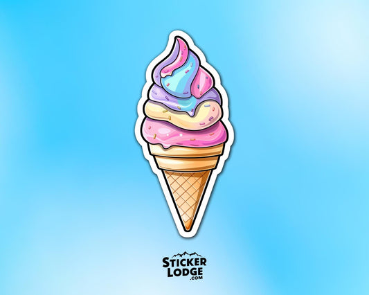 Unicorn Swirl Ice Cream Vinyl Sticker | Sticker Lodge
