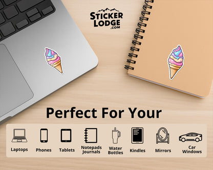 Unicorn Swirl Ice Cream Vinyl Sticker | Sticker Lodge