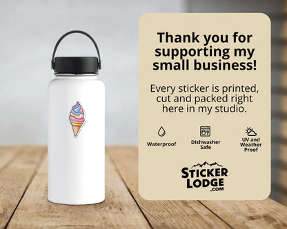 Unicorn Swirl Ice Cream Vinyl Sticker | Sticker Lodge