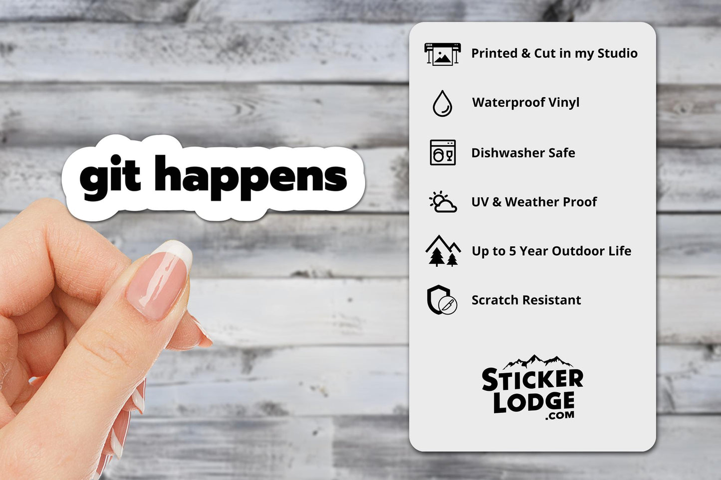 Git Happens Vinyl Sticker | Sticker Lodge