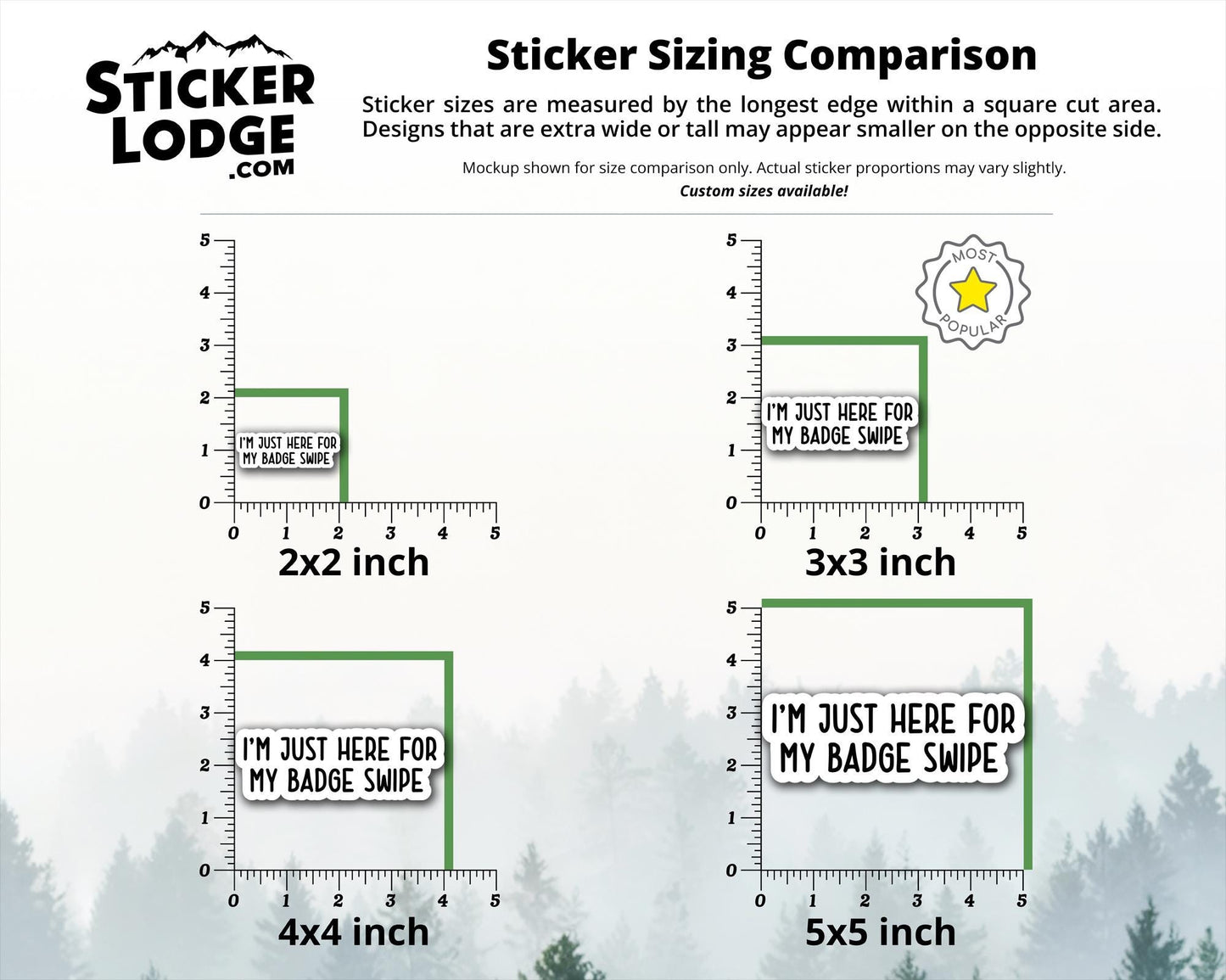 I'm Just Here for My Badge Swipe Vinyl Sticker | Sticker Lodge