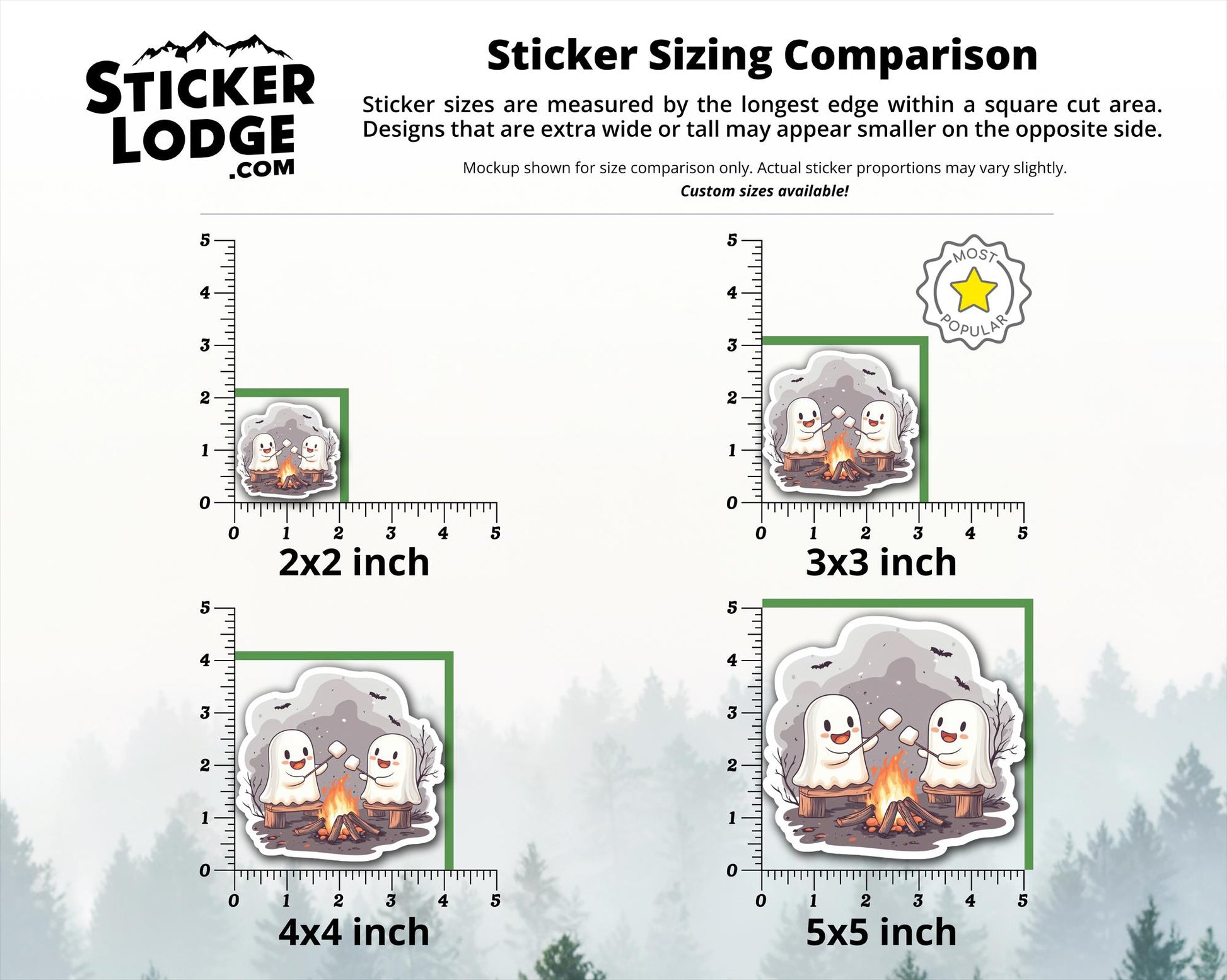 Halloween Ghost Campfire Vinyl Sticker | Sticker Lodge