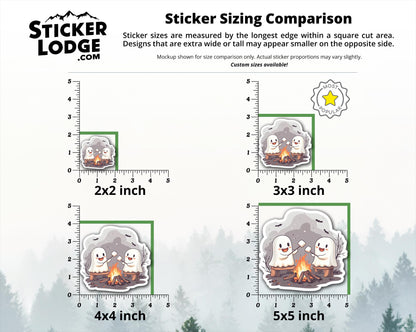 Halloween Ghost Campfire Vinyl Sticker | Sticker Lodge