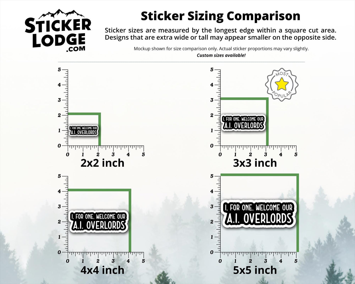 I, For One, Welcome Our A.I. Overlords Vinyl Sticker | Sticker Lodge