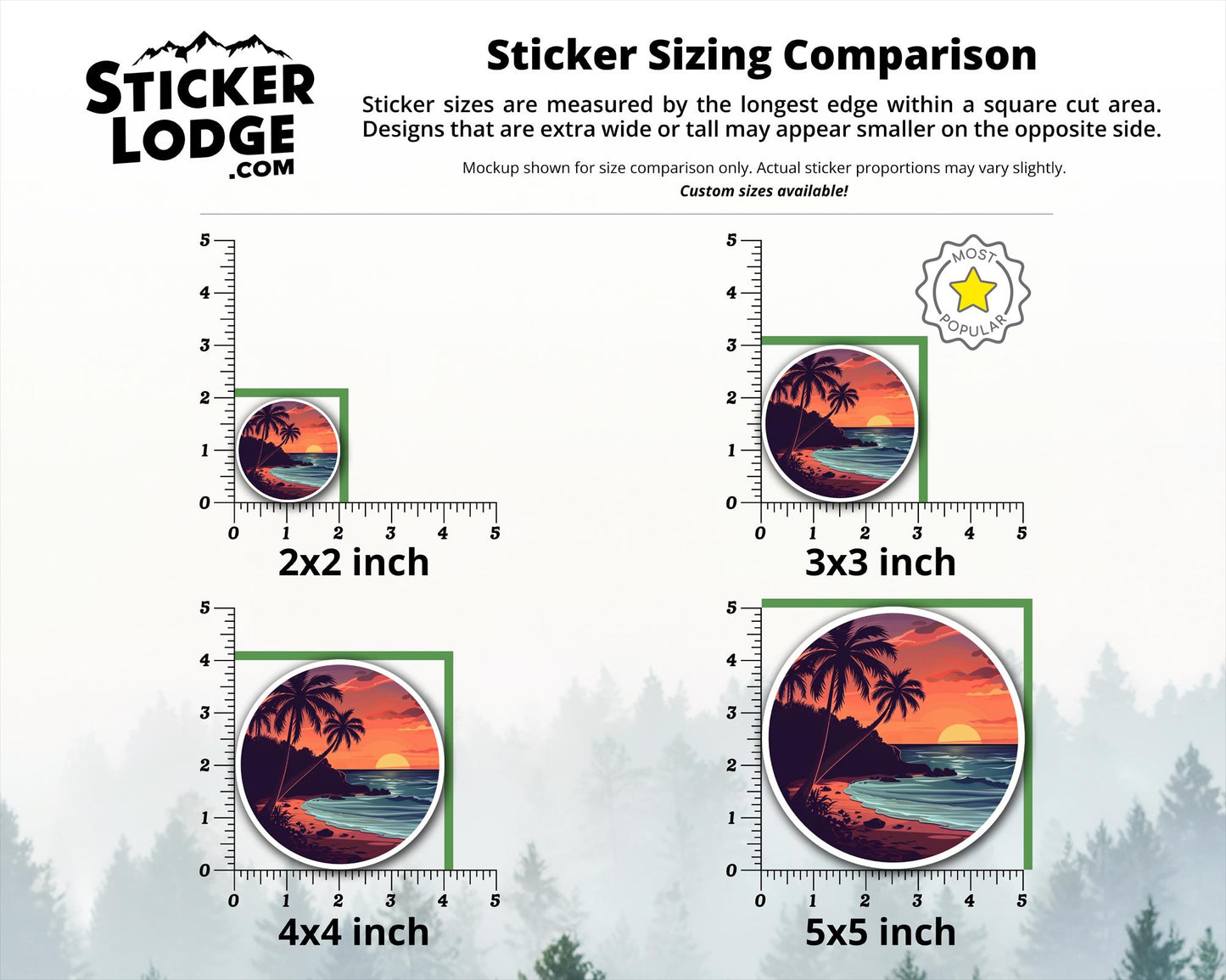 Tropical Beach Sunset Vinyl Sticker | Sticker Lodge