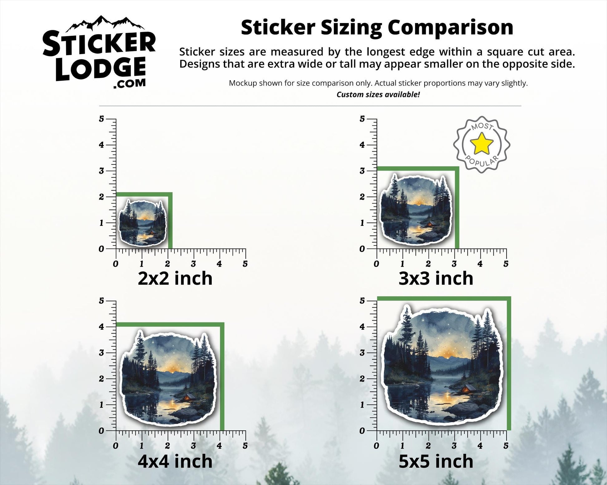 Watercolor Wilderness Camping Vinyl Sticker | Sticker Lodge