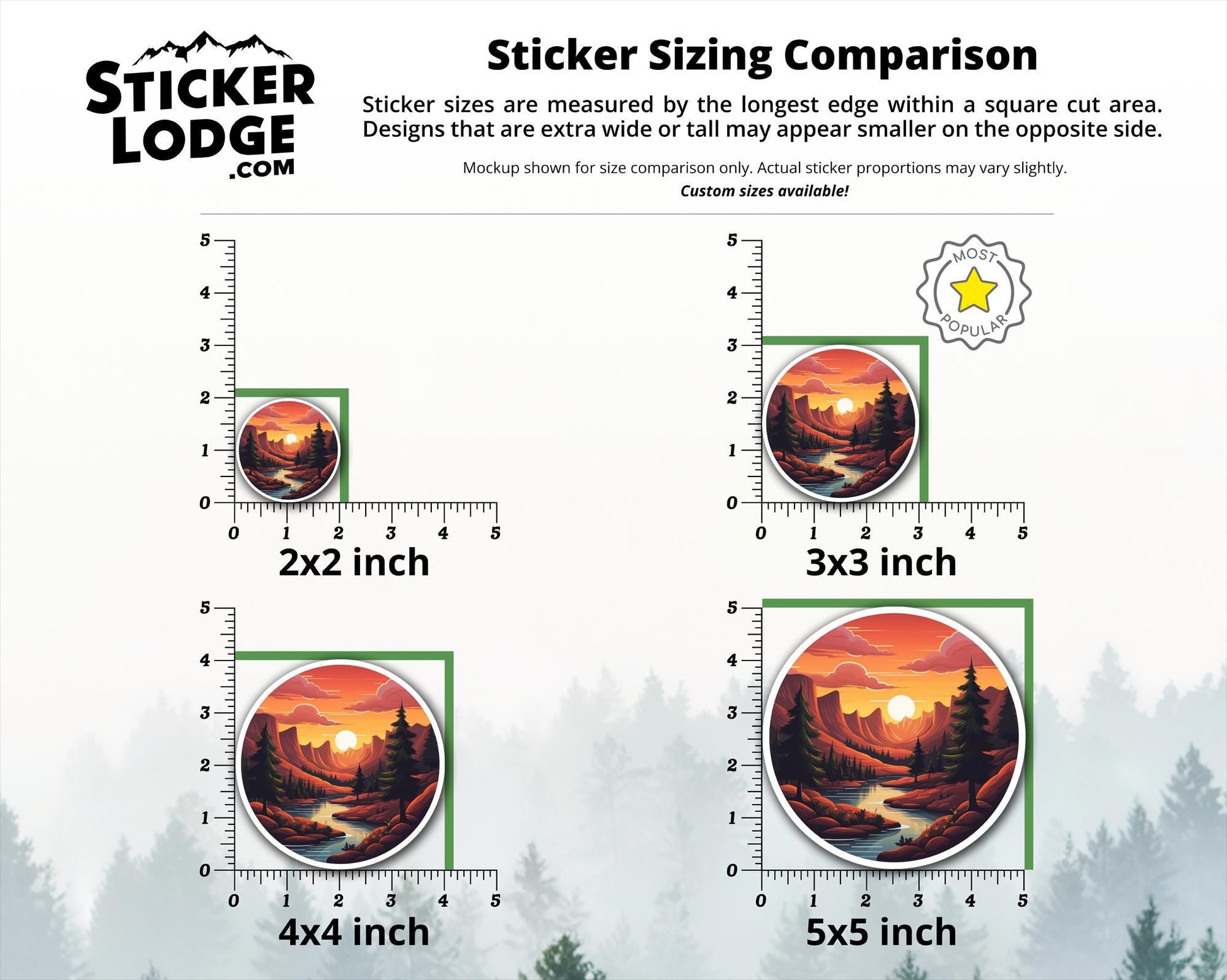 Sunset Mountains Vinyl Sticker | Sticker Lodge