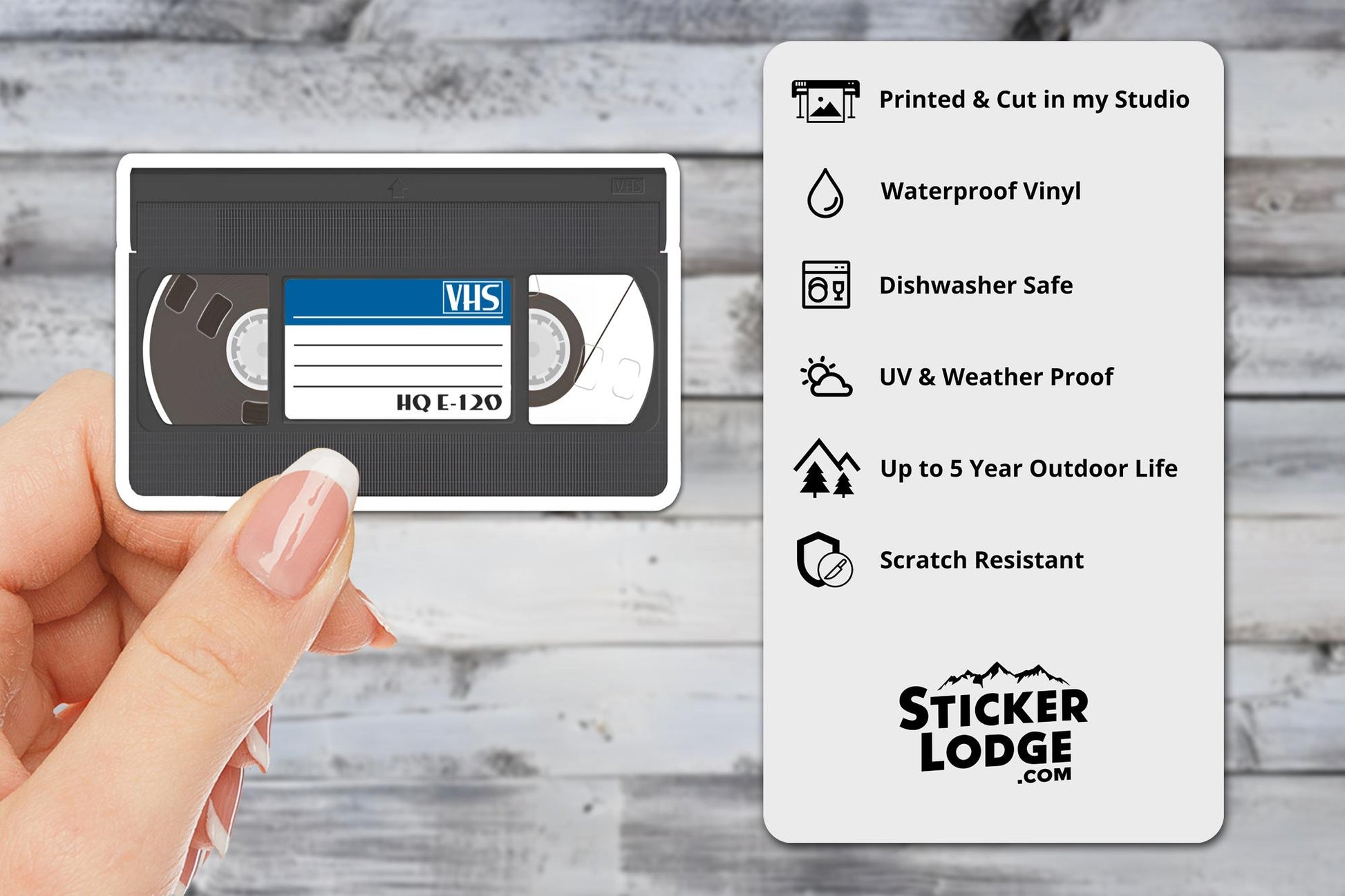 Classic VHS Tape Vinyl Sticker | Sticker Lodge