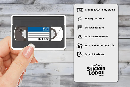 Classic VHS Tape Vinyl Sticker | Sticker Lodge