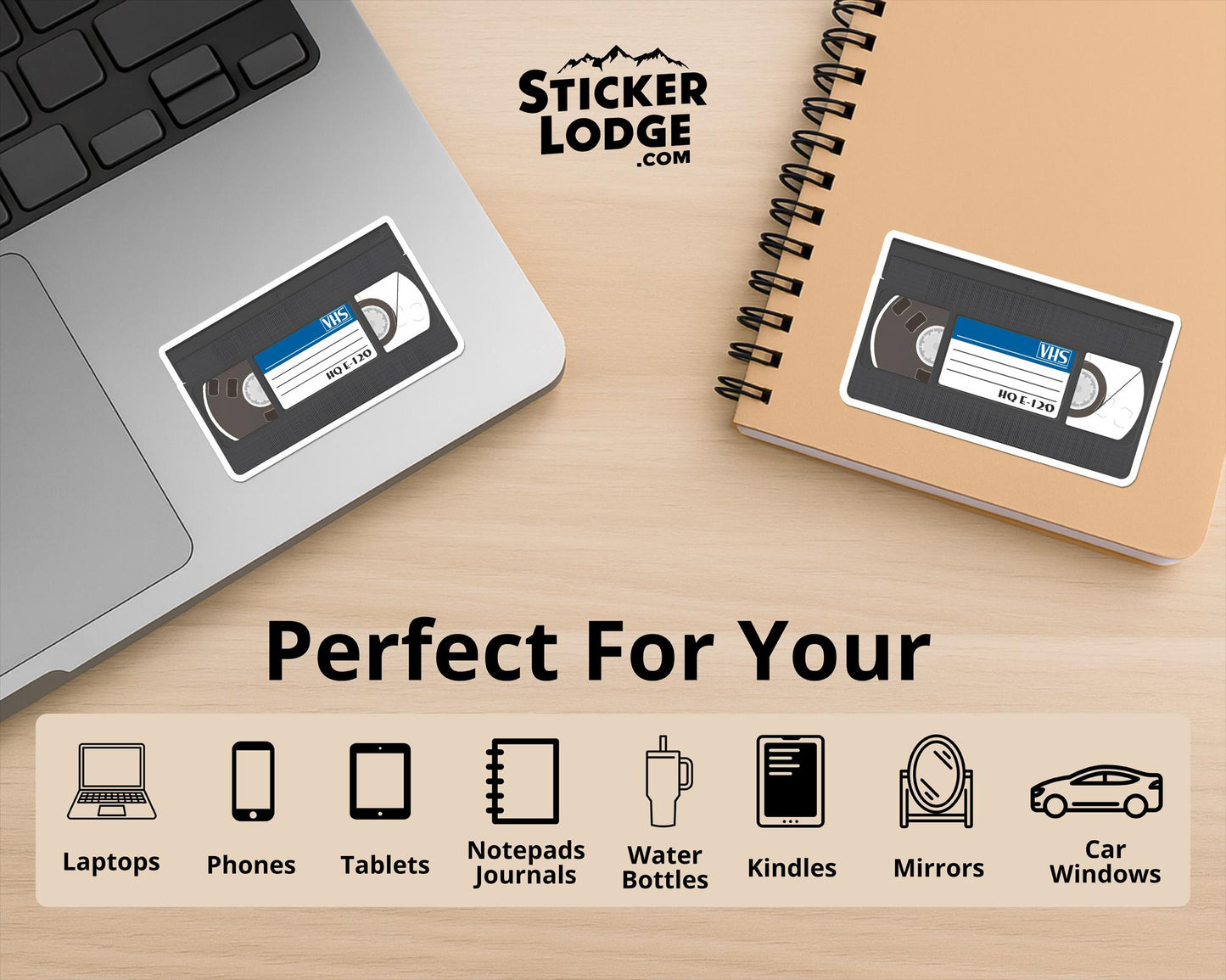 Classic VHS Tape Vinyl Sticker | Sticker Lodge